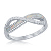 Load image into Gallery viewer, Sterling Silver CZ and White Inlay Opal Infinity Ring
