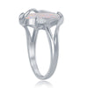 Load image into Gallery viewer, Sterling Silver White Inlay Opal Oval Twist With CZ Ring

