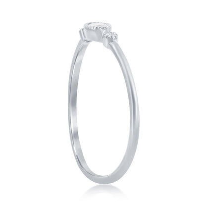 Sterling Silver Marquise & Bezel-Set CZ Ring