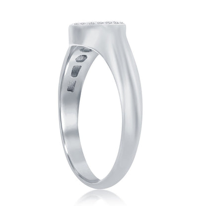 Sterling Silver Micro Pave CZ Round Ring
