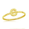 Load image into Gallery viewer, Sterling Silver &#39;C&#39; Initial Hammered Band Ring - Gold Plated
