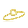 Load image into Gallery viewer, Sterling Silver &#39;G&#39; Initial Hammered Band Ring - Gold Plated
