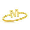 Load image into Gallery viewer, Sterling Silver &#39;M&#39; Initial Hammered Band Ring - Gold Plated
