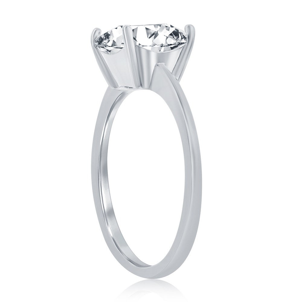 Sterling Silver, Four-Prong 8mm Cushion-Cut Engagement Ring