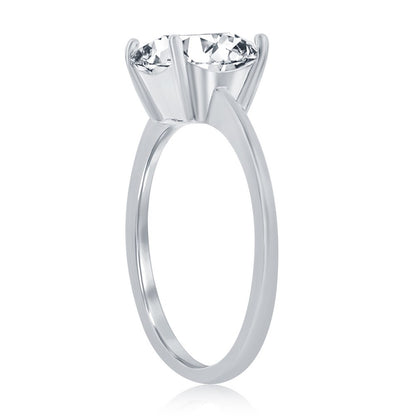 Sterling Silver, Four-Prong 8mm Cushion-Cut Engagement Ring