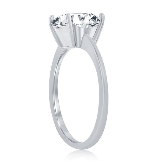 Sterling Silver, Four-Prong 8mm Cushion-Cut Engagement Ring