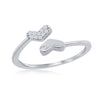 Load image into Gallery viewer, Sterling Silver Double Heart CZ Ring
