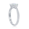 Load image into Gallery viewer, Sterling Silver Square Opal and Round CZ Ring
