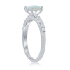 Load image into Gallery viewer, Sterling Silver Square Opal and CZ Ring
