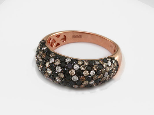 EFFY 14K ROSE GOLD DIAMOND,BLACK DIAMOND,ESPRESSO DIAMOND, RING
