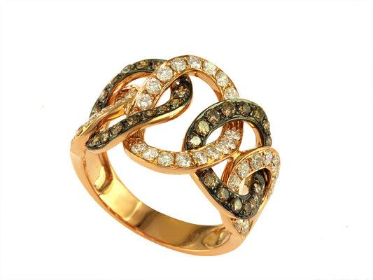 EFFY 14K ROSE GOLD DIAMOND,ESPRESSO DIAMOND, RING