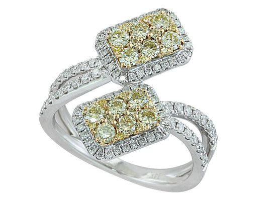 EFFY 14K WHITE and YELLOW GOLD DIAMOND,NATURAL YELLOW DIAMOND, RING