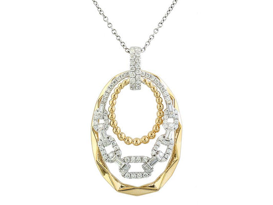 EFFY 14K WHITE and YELLOW GOLD DIAMOND PENDANT