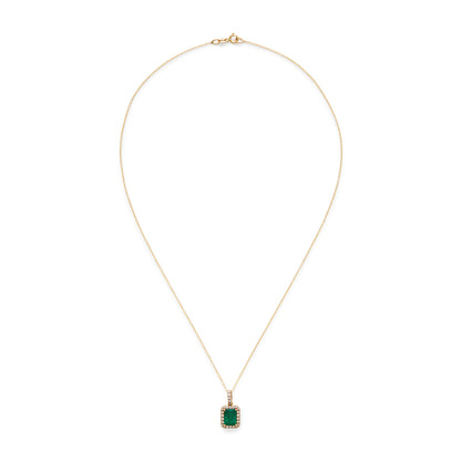 Effy 14K Yellow Gold Diamond, Natural Emerald Pendant