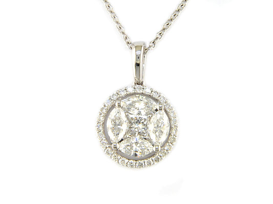 EFFY 18K WHITE GOLD DIAMOND PENDANT
