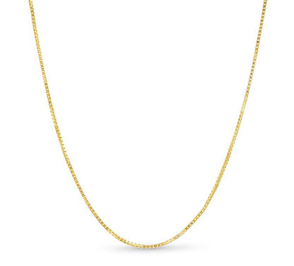10K YELLOW GOLD BOX 040 GAUGE 20" CHAIN NECKLACE (AVAILABLE IN LENGTHS 7" - 30")