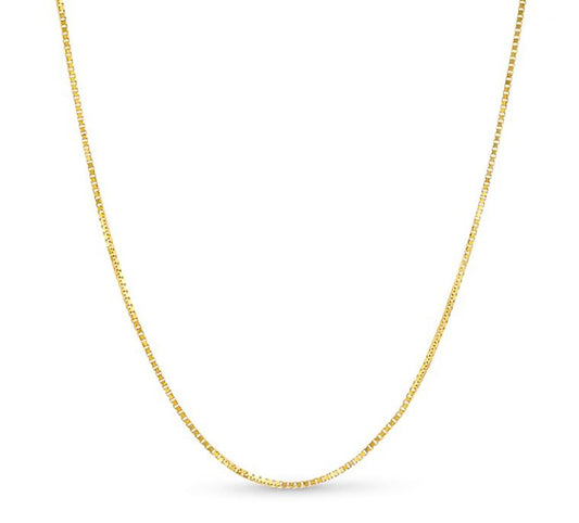 10K YELLOW GOLD BOX 050 GAUGE 28" CHAIN NECKLACE (AVAILABLE IN LENGTHS 7" - 30")